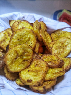 A picture of Seasoned Fried green bananas.