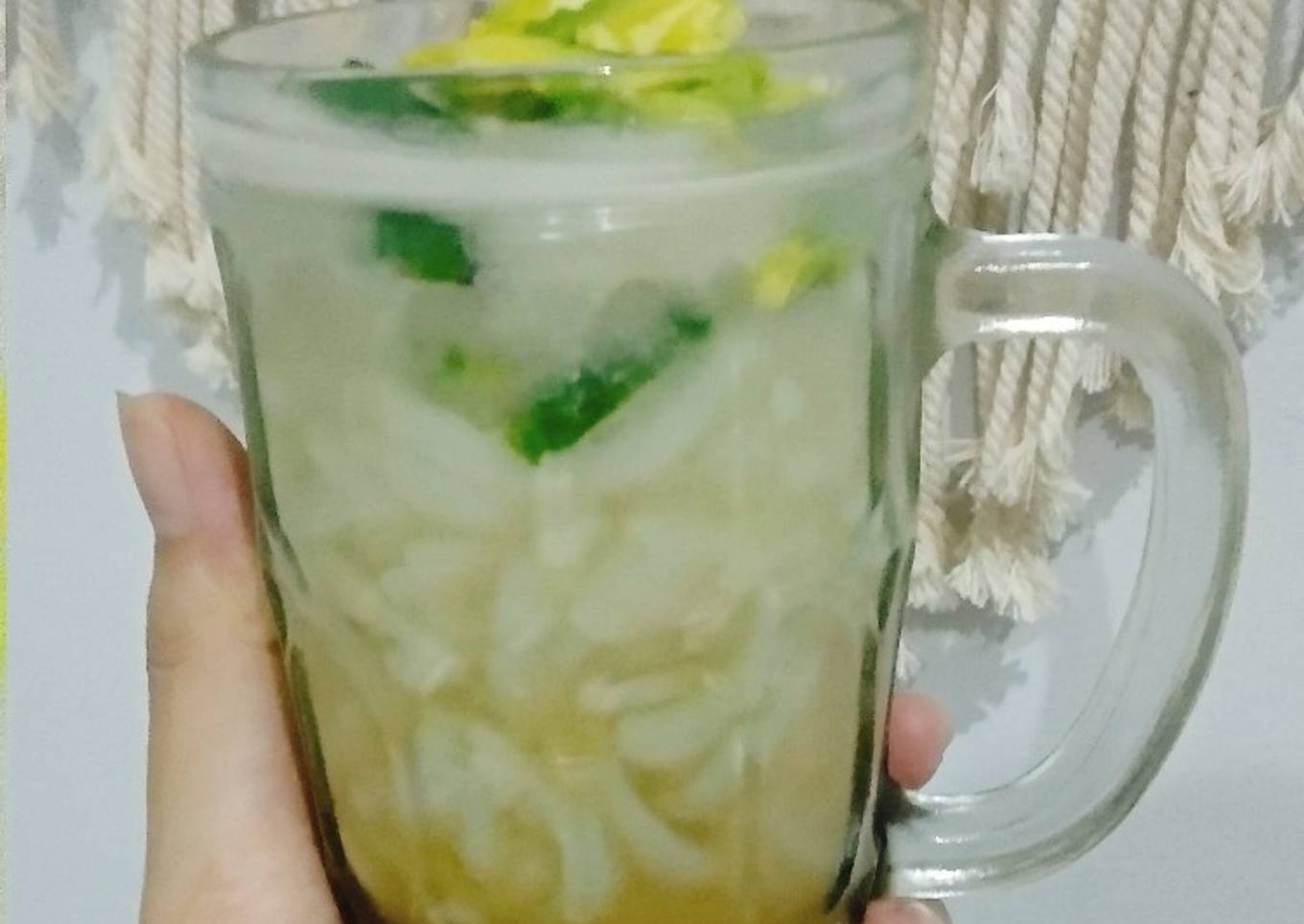 Es cendol homemade warna alami