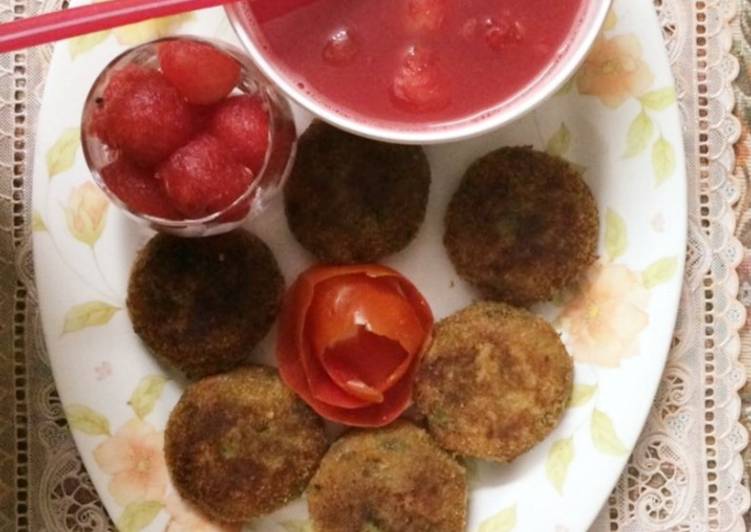 Recipe of Award-winning Vegetables kababs with watermelon juice