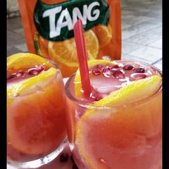 A picture of Orange mango drink.