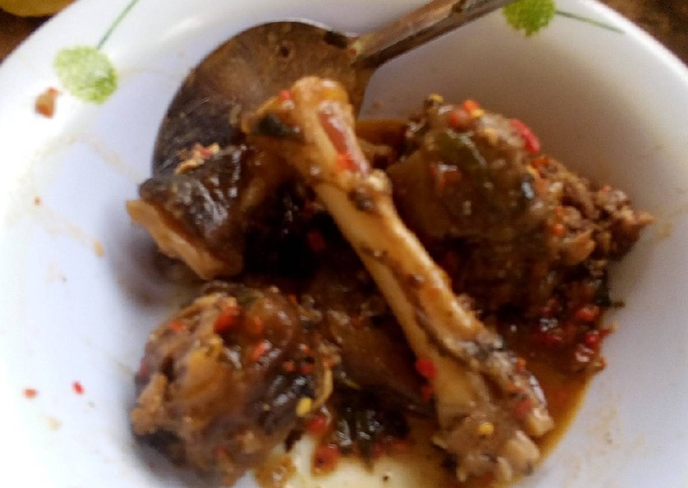 My goat head and leg pepper soup