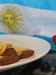 Una foto de Panqueques de dulce de leche