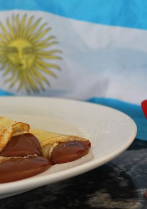 Una foto de Panqueques de dulce de leche