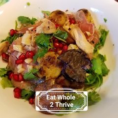 A picture of Chicken prosciutto potato cilantro salad.