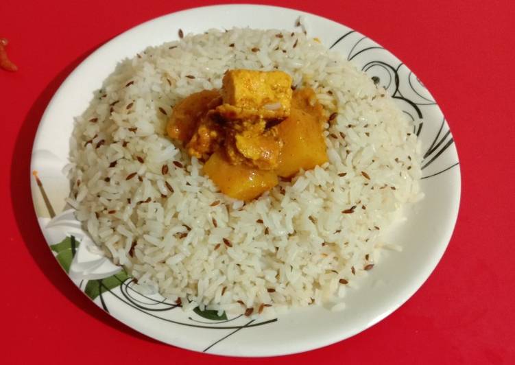Jeera rice &amp; panner curry