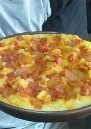 Foto resep Pizza teflon kornet bakso homemade