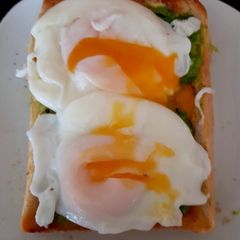 A picture of My Poached Eggs & Avocado on Toast. 💜.
