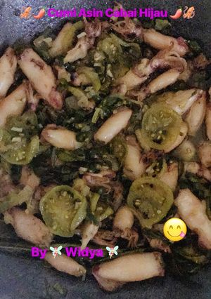 Foto resep 🦑🌶 Cumi Asin Cabai Hijau 🌶🦑