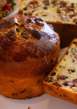 A picture of Rich Butter Panettone! Dried Fruits and Nuts Brioche Bread.