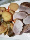 Cuadrada de cerdo con papas en olla a presión