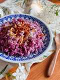 🌱 Xoi La Cam (Purple Sticky Rice with Sesame Salt and Fried Shallots)