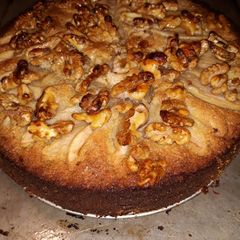 A picture of Honey Pear Walnut Cake.