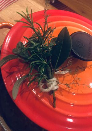 A picture of The Bouquet Garni - a bundle of herbs 🌿.