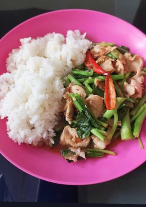 รูปของ ผัดคะน้าอกไก่
