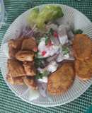 Ceviche de Reineta con chicharrón de pescado