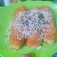 Roti tawar goreng isi coklat dan keju
