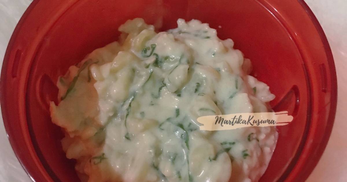 Resep Fusilli with creamy chicken spinach MPASI 68 bulan oleh Martika