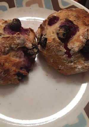 A picture of Low fat blueberry scones.