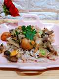 Stir-Fried Pho Noodles with Chicken Giblets and Young Eggs
