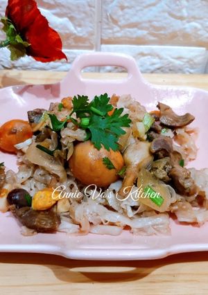 Hình của món Phở xào lòng gà trứng non.