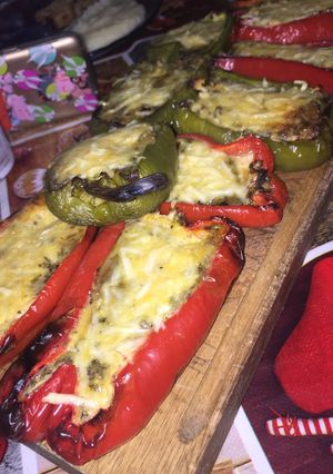 Una foto de Morrones o pimientos rellenos