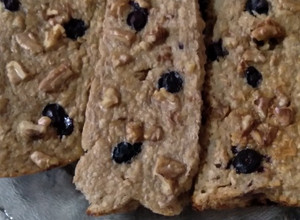 Una foto de Budín de avena banana y stevia