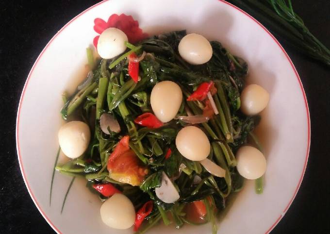 Resep 21 6 Tumis Kangkung Terasi Telur Puyuh Oleh Syahara Kitchen