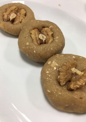 Una foto de Malai Peda dulce vegano!!