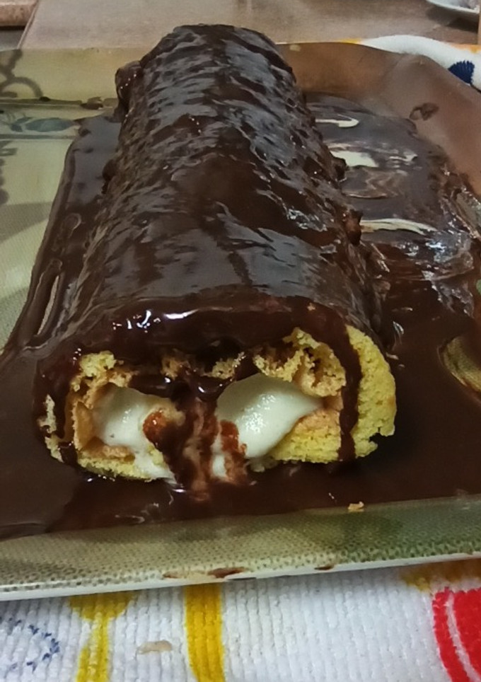Una foto de Brazo gitano de chocolate y crema de avellanas