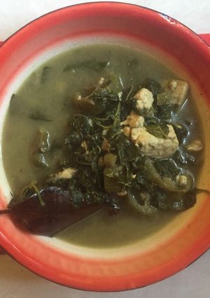Foto resep Bayam dengan Oyong/Gambas & Tahu Kuah Santan