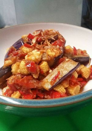 Foto resep Balado terong jagung muda