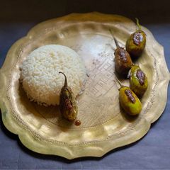 A picture of Begun or Eggplant or Aubergine Kofta - a new dish for me from West Bengal cuisine.