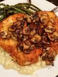 Brads Chicken cutlets & gnocchi w/ mushroom tarragon cream sauce