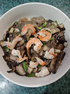 香菇鮮蝦炒冬粉 的食譜成品照片
