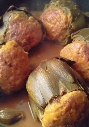 Una foto de Alcauciles rellenos al romero