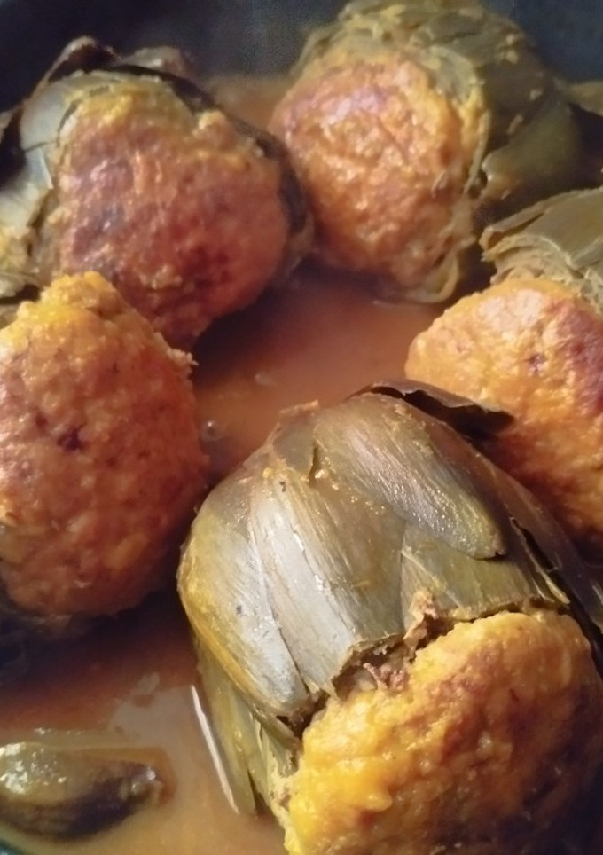 Una foto de Alcauciles rellenos al romero
