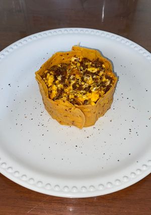Una foto de Huevo con chorizo