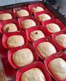 Muffins sin huevo rellenos de dulce de leche 🧁