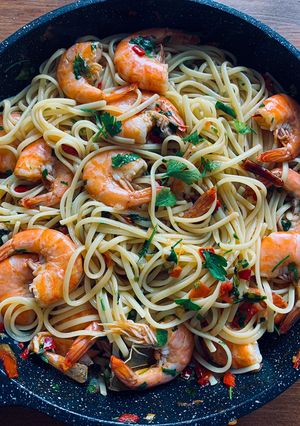 Une photo de Linguine aux gambas