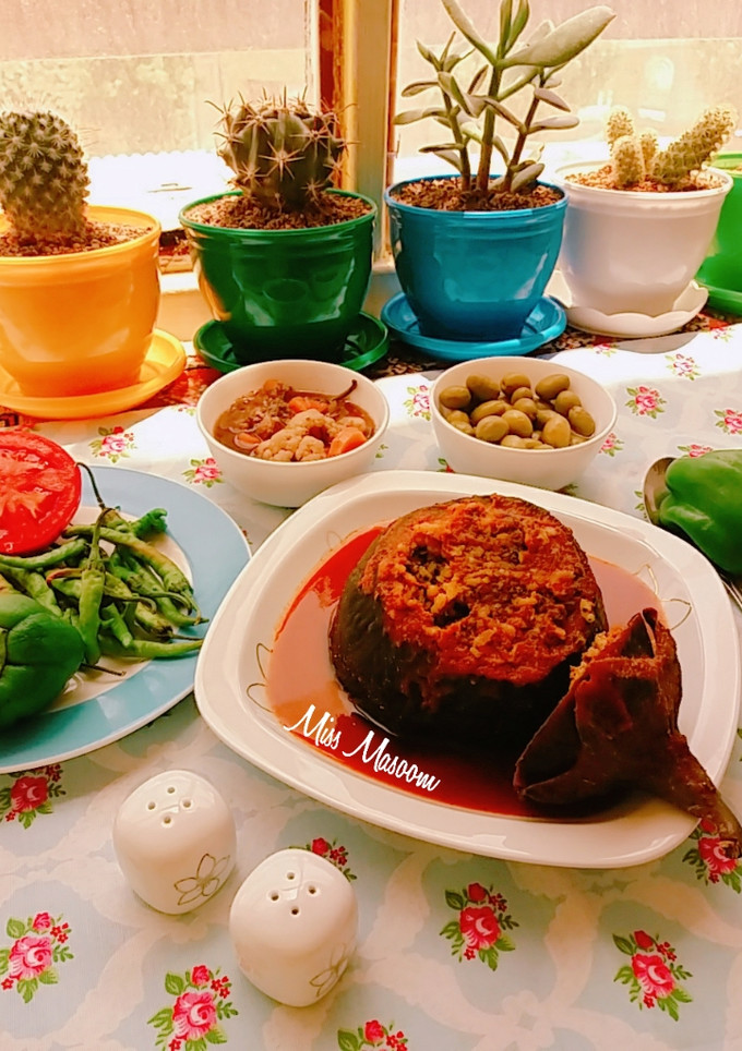 عکسی از دستور دلمه بادمجان رژیمی(بدون روغن)