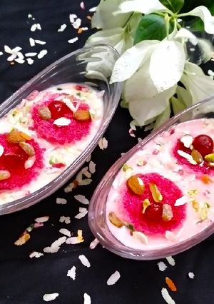 A picture of Bread Ras Malai In Poha Custard.