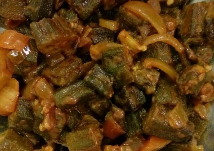 Simple Way to Prepare Perfect Okra with onion veg