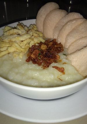 Foto resep Bubur telur dadar
