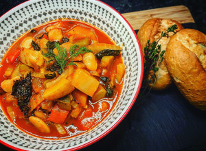 A picture of Vegan Spanish Style Potato, Butternut Squash & Butterbean stew.