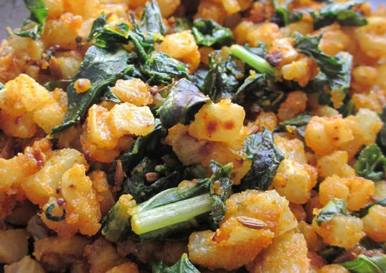 Steps to Make Speedy Dry Radish Veggie with Chickpea Flour: Moolya chi Peeth Perun Bhaji