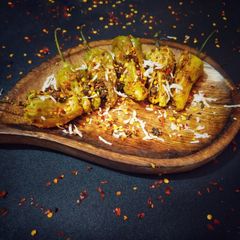 A picture of Bharwa Mirchi.