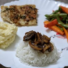 A picture of Grilled fish with lemon coriander butter.