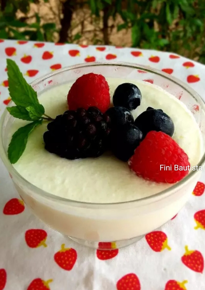 Una foto de Mousse de melón con frutos rojos