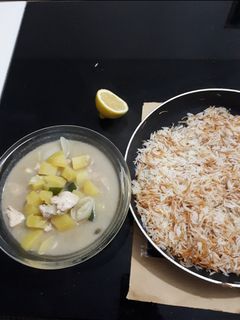 صورة لوصفة بطاطا ودجاج مع رز بالشعيرية
