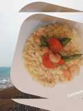Risotto con gamberetti asparagi e pomodorini piatto veloce